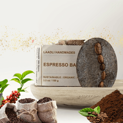 Expresso Bar | 100% Handmade Organic Natural Soap | 90 gm | Dark chocolate | D-tan, Smoothes skin, Scrubing