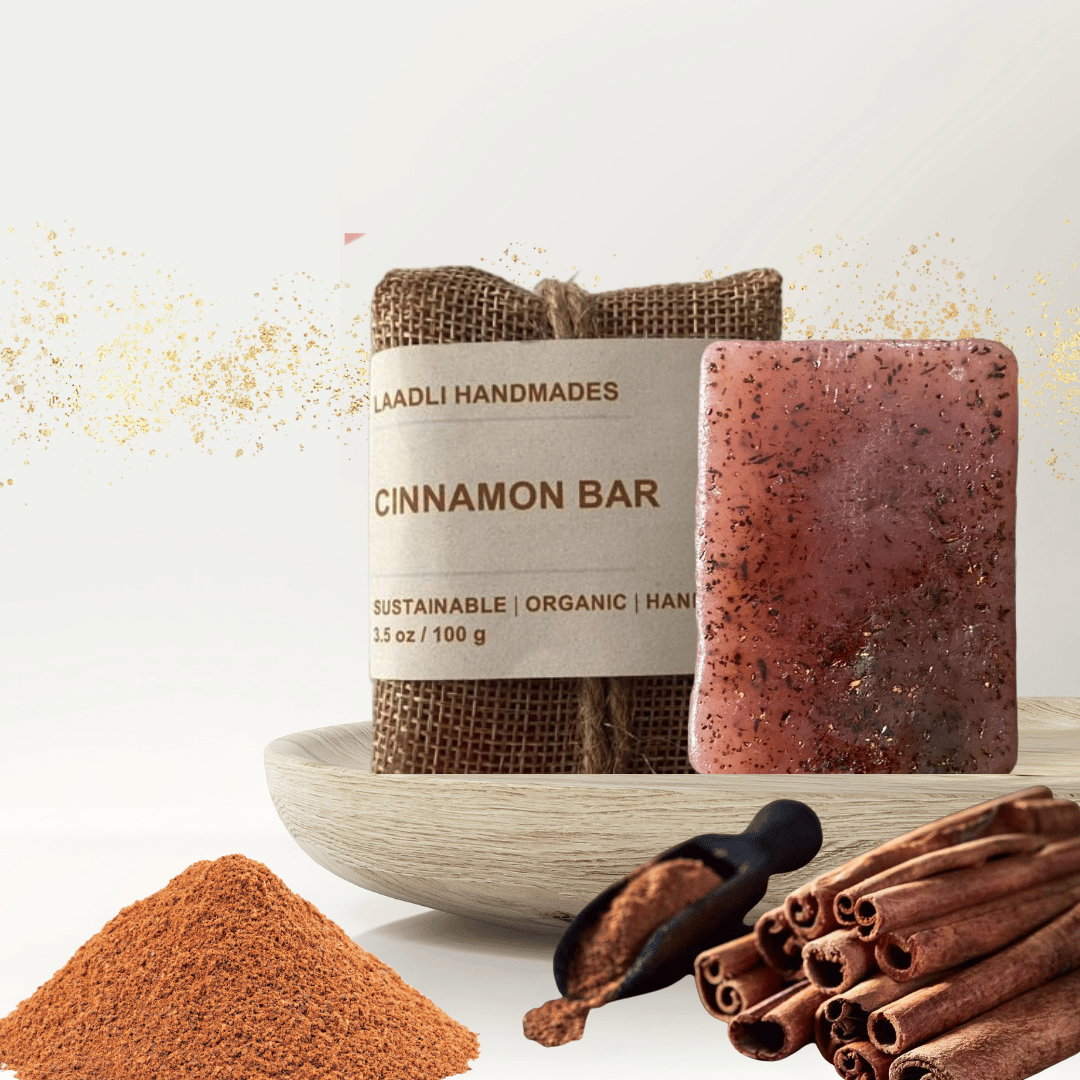 Cinnaon bar | 100% Handmade Organic Natural Soap | 100 gm | Cinnamon | Scrubbing soap, Reduce puffiness, Unclog pores & remove dead skin