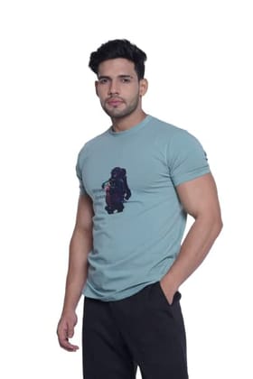 Intees Fashion Men's Premium Cotton Round Neck Plain Regular Fit T-Shirt (Pista Green,L) (in-PSPLN-L)