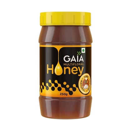 GAIA Multi Floral Honey - 100% Pure & Natural Honey, No Preservative, No Artificial Color, No Sugar Added,High Nutritional Value, No Chemicals,No Artificial Sweetners, Lab Tested 250 GM Bottle