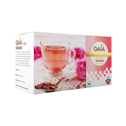 GAIA Infusion Green Tea Rose| Amazing Aroma | Awesome Flavor with Rich Taste | Healthy Choice for Morning Tea| Boost metabolic rate | Anti-aging100 gm (25 Sachets)