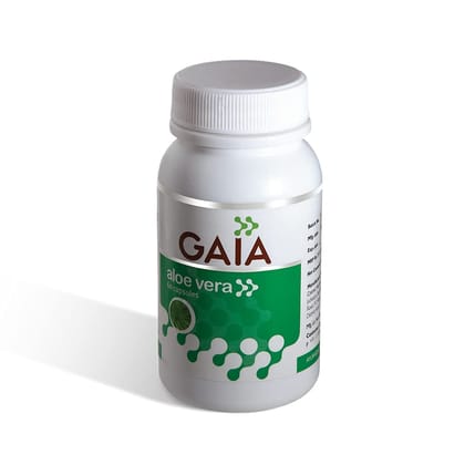 Gaia Aloevera Capsules, Rich in amino acids, Makes your hair lustrous, healthy skin, support digestive system, - 60 Capsules