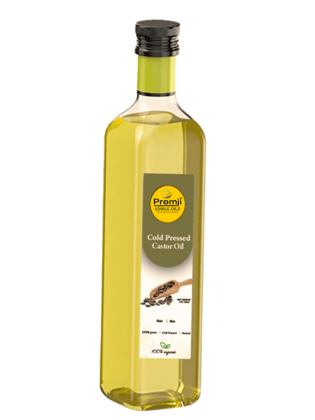 Premji Edible Oils Cold Pressed Castor Oil, high-quality, natural oil extracted from the seeds of the castor plant