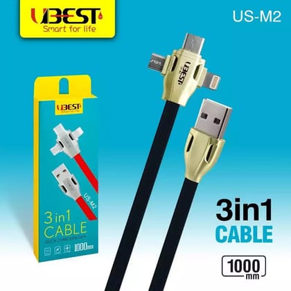 UBEST US-M2 3 IN 1 QUICK CHARGE AND DATA CABLE