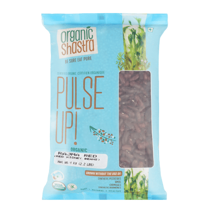 Organic Shastra Unpolished Rajma Chitra/Kidney Beans/Guggilu | Pack of 1 | 100% Organic | Chemical Free & Pesticides Free | Adds Variety to your menu | Makes Tasty Rajma - 1 KG