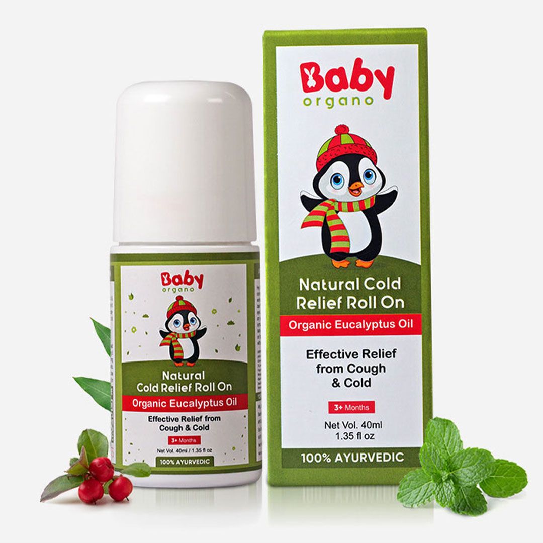 BabyOrgano Natural Cold Relief Roll On | Made with Organic Essential Oils | Gives relief from Blocked Nose, Cold, Cough & Congestion