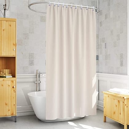 CRAFT CITY Self Strip Plain Design PVC Shower Curtain with Hooks for Bathroom Home Decor