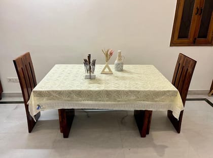 CRAFT CITY Table Cover for Dinning Table & Center Table 6 Seater with Stylish Border PVC Material