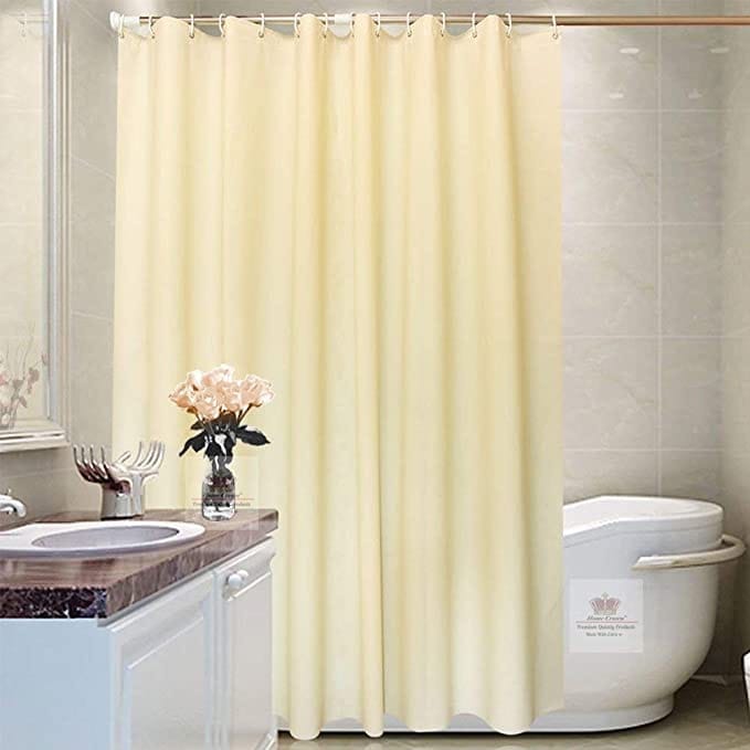 CRAFT CITY Self Strip Plain Design PVC Shower Curtain with Hooks for Bathroom Home Decor