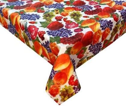 CRAFT CITY Multi Fruits Print Center & Dining Table Cover for 2 to 6 Seater Table Cloth/Water and dust with Oil-Proof PVC Rectangular Shape