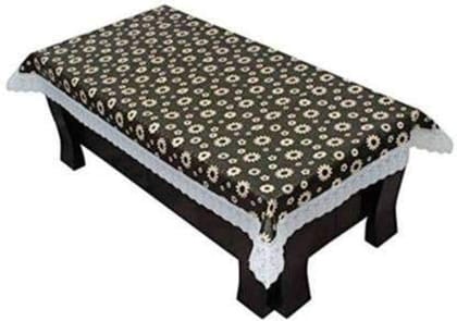 CRAFT CITY Brown Color Flower Print Dining Table Cover for 2/4/6 Seater Table Cloth/Water and dust with Oil-Proof PVC Rectangular Shape