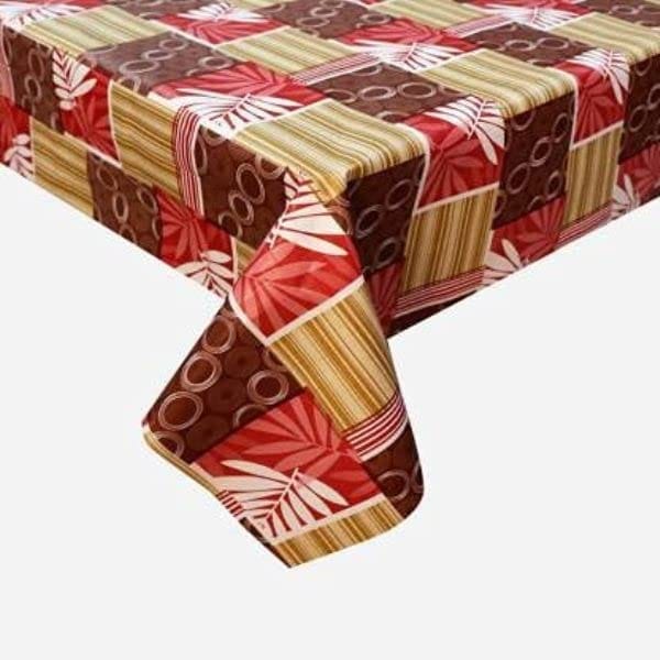 CRAFT CITY Center & Dining Table Cover for 2 to 6 Seater Table Cloth/Water and dust with Oil-Proof PVC Rectangular Shape