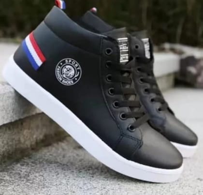 Black trendy sneakers shoes