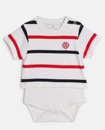 Boys Striped Organic Cotton Rompers