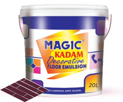 Magic Kadam Decorative Floor Paint with high substrate adhesion strength for cement and floor tiles anti-fungus, anti-algal, water repellant and weather resistance 20L(Flo Jo)