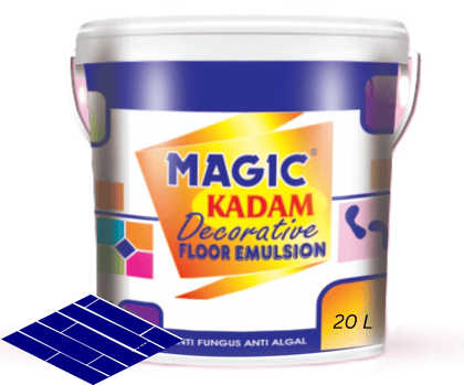 Magic Kadam Decorative Floor Paint with high substrate adhesion strength for cement and floor tiles anti-fungus, anti-algal, water repellant and weather resistance 20L(Navy Blue)