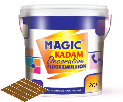 Magic Kadam Decorative Floor Paint with high substrate adhesion strength for cement and floor tiles anti-fungus, anti-algal, water repellant and weather resistance 20L(RA Gold)