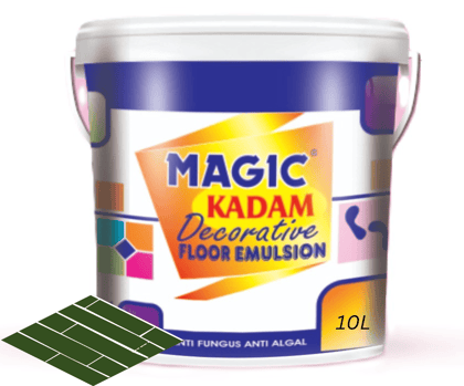 Magic Kadam Decorative Floor Paint with high substrate adhesion strength for cement and floor tiles anti-fungus, anti-algal, water repellant and weather resistance 10L(Pine)