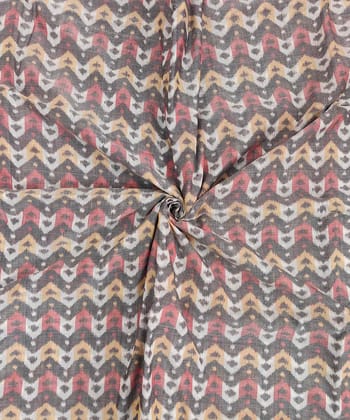 2.5m Gray Sambalpuri Handwoven Single Ikat Shirting Materials SFCSHI1430