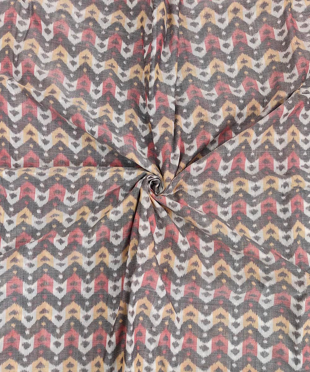 2.5m Gray Sambalpuri Handwoven Single Ikat Shirting Materials SFCSHI1430