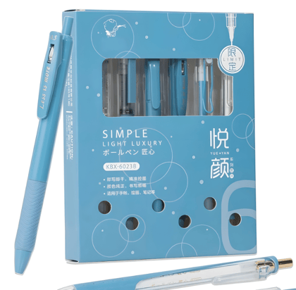 Dormen India Gift Pastel Gel Pens Highlighter Set 5 PCS, School Supplies Retractable 0.5mm Fine Point Blue Ink Pens with 1 Highlighter for School Writing Planner (Off White, Blue, Green, Purple)