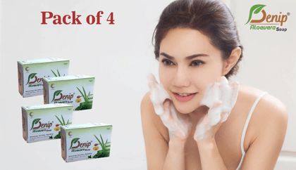 Denip Aloevera Soap for Acne and Fungal Free Skin and Face (Pack of 4)