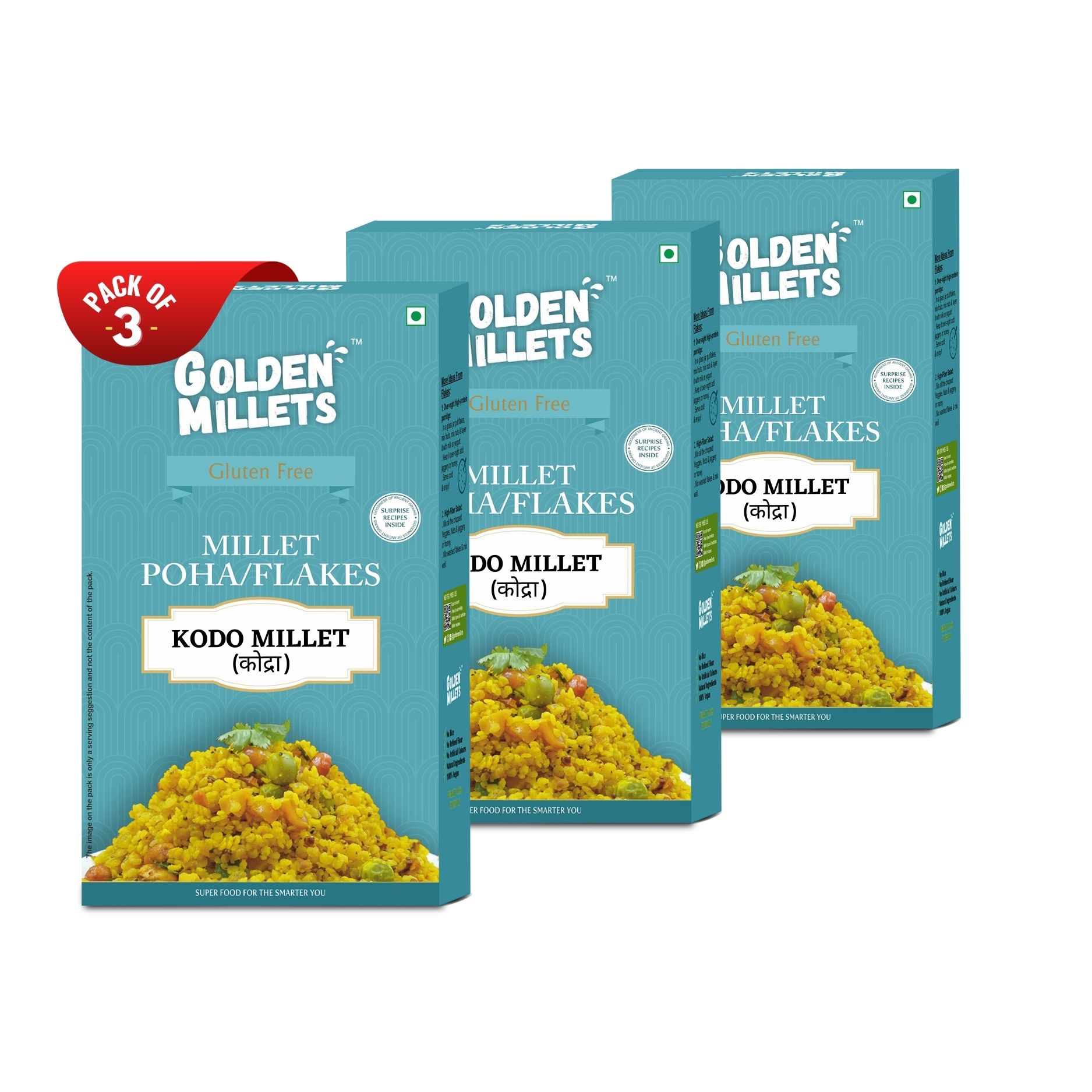 Golden millets Kodo millet flakes (250gm,Pack of 3)