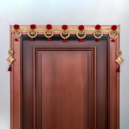 ART BY CHAITASI Handmade Stylish Toran for Door - Latest Entrance Door Thoranam for Home Decor, Diwali Bandarwal, House Hanging Decoration (Artificial Rose & Bangle)