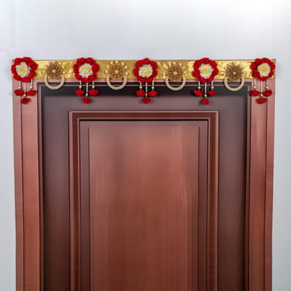 ART BY CHAITASI Handmade Stylish Toran for Door - Latest Entrance Door Thoranam for Home Decor, Diwali Bandarwal, House Hanging Decoration (Marun Plastic Cutout)