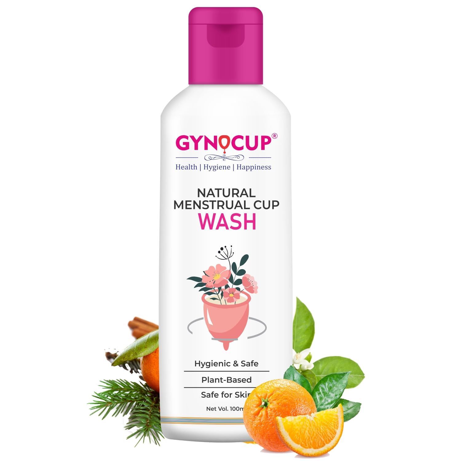 GynoCup Menstrual Cup Wash (100ML) Natural & pH Balanced, hypoallergenic and safe for use, Helps to Sterilize Menstrual Cup cleanser liquid 100 ml