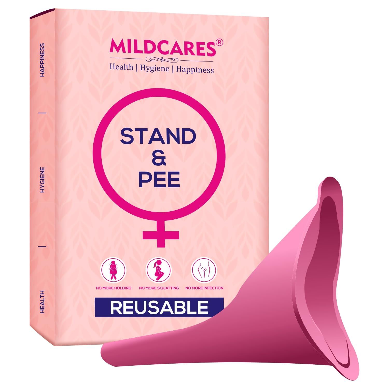 Mildcares Silicone Stand and Pee Reusable Female Urination Device For Women, Pregnant Women, Joint Pain Patients & Travelers | Reduces The Risk Of UTI Infections |Travel Friendly