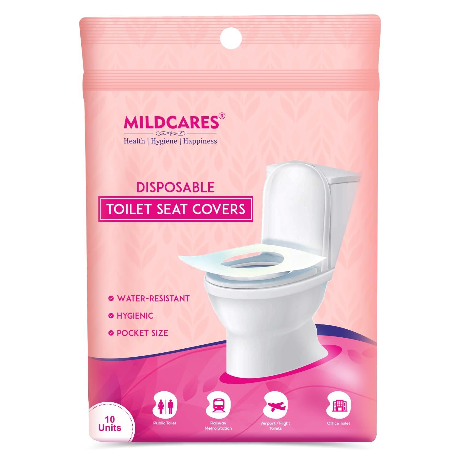 MILDCARES Disposable Toilet Seat Covers | No Direct Contact with Unhygienic Seats | Easy To Dispose | Protects Against Germs| For Public Toilets | Travel-Friendly | Environment Friendly