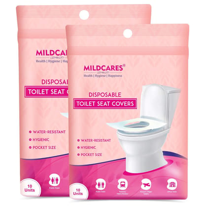 MILDCARES Disposable Toilet Seat Covers | No Direct Contact with Unhygienic Seats | Easy To Dispose | Protects Against Germs| For Public Toilets | Travel-Friendly (20)