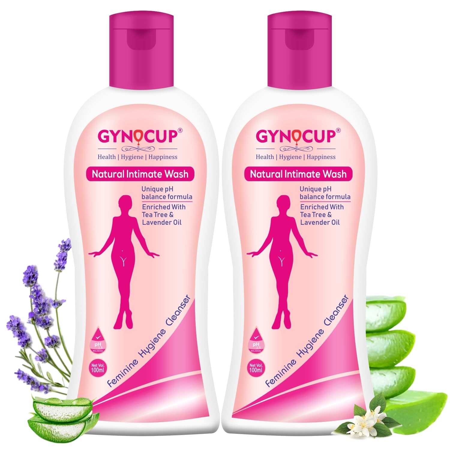 GynoCup pH Balanced Intimate Wash For Women - With Tea Tree Oil & Aloe Vera for Optimal Feminine Hygiene - 200 ml