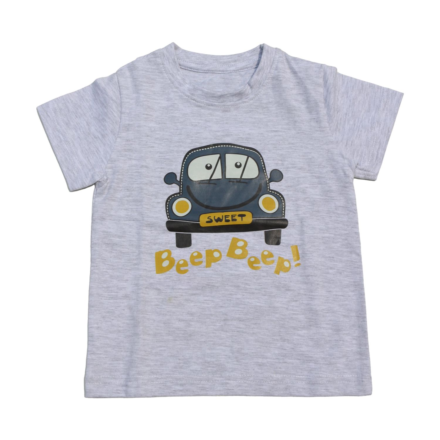 Baby Girl & Baby Boy Regular Fit | 100% Cotton | Short Sleeve Printed T-Shirt (Grey)