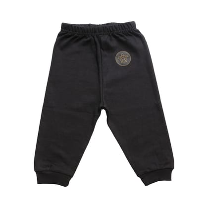 Unisex Kids Regular Fit, Diaper Friendly 100% Cotton Pajama (Black, Pack of 1)