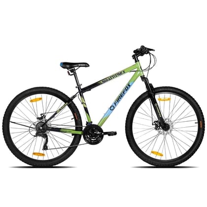 Firefox Bikes Unisex Bad Attitude 10-29T, 21 Speed MTB Mountain Cycle | Frame Size : 18 inch | Black/Green |  98% Assembled Cycle