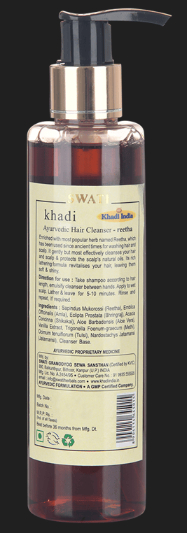 Khadi - Ayurvedic Herbal Hair Cleanser Reetha SAT Paraben Free (Shampoo) 210 ml.