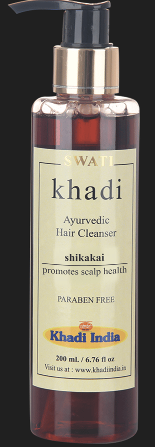 Khadi Swati - Ayurvedic  Herbal Hair Cleanser Shikakai SAT Paraben Free (Shampoo) 210ml.