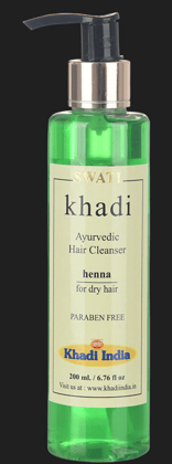 Khadi Swati - Ayurvedic Herbal Hair Cleanser Henna SAT Paraben Free (Shampoo) 210ml.