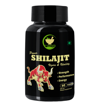 FIJ AYURVEDA Power Shilajit/Shilajeet Capsule for Stamina Booster, Energy Booster, Strength | Shilajit Capsule | Sexual Wellness & Immunity, Vigor & Vitality For Men & Women – 500mg 60 Capsules