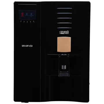 Croma 7.5L UV + UF Water Purifier with Advance Copper Technology (Black)
