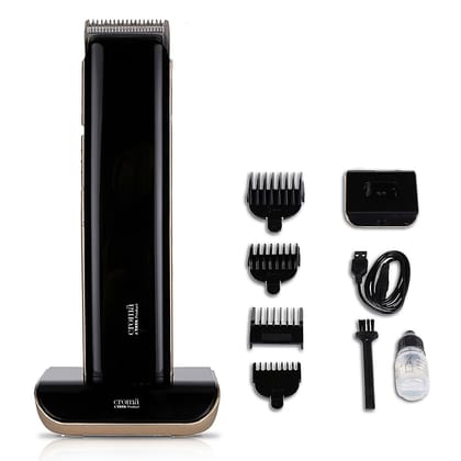 Croma Rechargeable Cordless Wet and Dry Trimmer for Beard for Men (90mins Runtime, Self Sharpening Technology, Black)