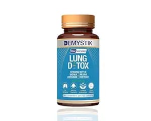 Demystik Lung Detox Tablets with Stinging Nettle & Vasaka Leaves Extract, for Detoxification of Lung, Tar removal, Mucus removal, Helps in respiratory system and Immune Defence - 60 Tablets Veg