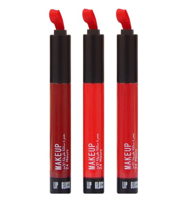 VARS ; LONDON glossy matte finish lip gloss combo pack of 3 + soft texture + longlasting