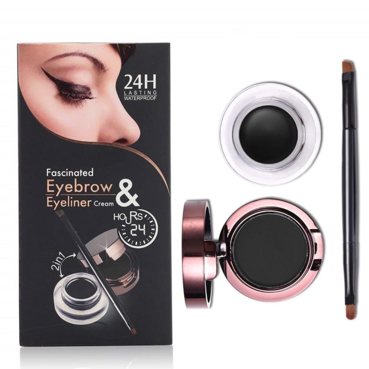 VARS ; LONDON 2 in 1 black gel eyeliner with black multipurpose eyebrow/smoky eyeshadow powder