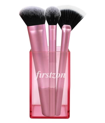 FIRSTZON Sculpting brush set with scultping brush + fan brush + setting brush for contour make up and highlihgter