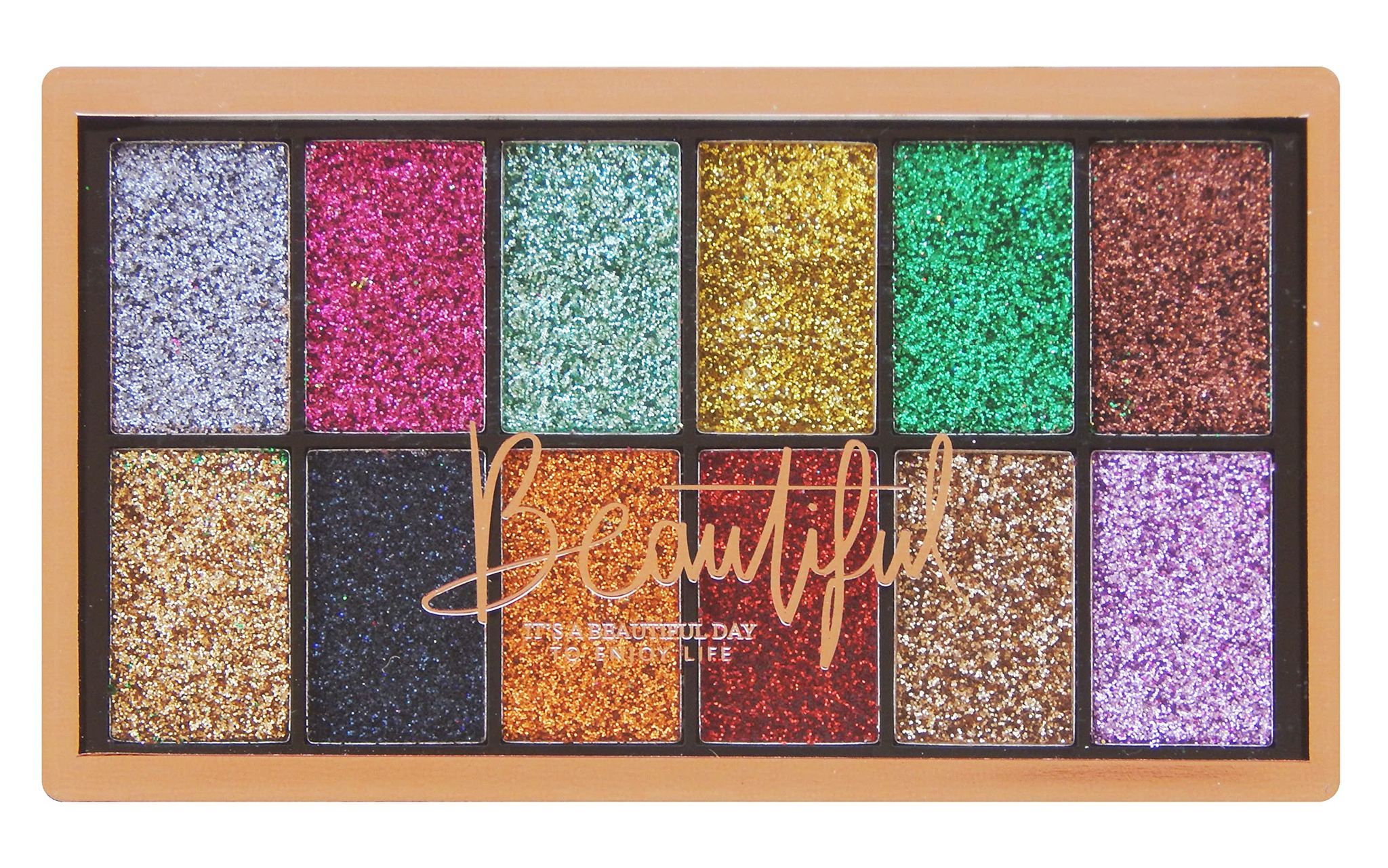 VARS ; LONDON Beautiful 12 color glitter eyeshadow + High sparkle glitter eye makeup palette (SHADE A)