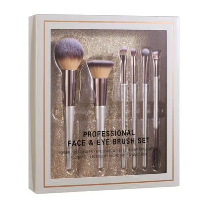 VARS ; LONDON Synthetic brishtel 6 pc face,eyes & eyebrows make up brush set | for cream,liquid and powder formulations