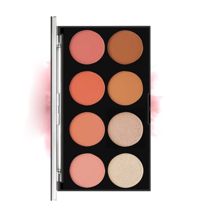 VARS LONDON Matte and shimmer blusher| 8 color blusher palette| matte blush palette| shimmer blush palette| blush palette| face palette| mini makeup palette| blusher highlighter palette| FP01